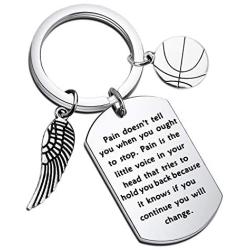 WSNANG Basketball Star Memorial Gift Inspirational Quotes Jewelry If You Continue You Will Change Keychain Gift for Basketball Lovers