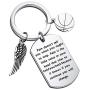 WSNANG Basketball Star Memorial Gift Inspirational Quotes Jewelry If You Continue You Will Change Keychain Gift for Basketball Lovers