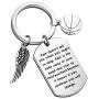 WSNANG Basketball Star Memorial Gift Inspirational Quotes Jewelry If You Continue You Will Change Keychain Gift for Basketball Lovers