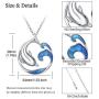 Dolphin Necklace Wave Necklace Sterling Silver Jumping Dolphin Pendant Sterling Silver Blue Gradient Wave Dainty Jewelry Birthday Friendship Gift for Women Girlfriend Teen