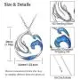 Dolphin Necklace Wave Necklace Sterling Silver Jumping Dolphin Pendant Sterling Silver Blue Gradient Wave Dainty Jewelry Birthday Friendship Gift for Women Girlfriend Teen
