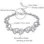 LOYALLOOK Silver-Tone Crystal Heart Bridal Bridesmaid Rhinestone Necklace Set Bracelet Dangle Earrings Wedding Prom Jewelry Sets