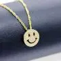 Uloveido Cute Emoji Smile Face Pendants Best Friend Necklace Gold Color Chain Jewelry Gifts Y322