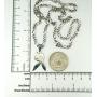 Upside Down Playboy Bunny Necklace, on 20'' Figaro chain, Pure 304 Stainless Steel, Playboi Chain Rabbit Tattoo Symbol Charm Pendant Jewelry Gift 20'' (50.8cm) Curb Chain