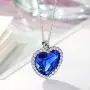 NEOGLORY Blue Crystals Heart Love Shaped Necklaces Jewelry, Heart of The Ocean Necklace from Titanic Crystal Pendant for Women Gift 18+2inch NEOGLORY Blue Crystals Heart Love Shaped Necklaces Jewelry, Heart of The Ocean Necklace from Titanic Crystal Pendant for Women Gift 18+2inch