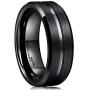 King Will Classic 8mm Tungsten Carbide Wedding Band Ring for Men Grooved Center Comfort Fit Black/Silver/Gold/Blue