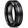 King Will Classic 8mm Tungsten Carbide Wedding Band Ring for Men Grooved Center Comfort Fit Black/Silver/Gold/Blue King Will Classic 8mm Tungsten Carbide Wedding Band Ring for Men Grooved Center Comfort Fit Black/Silver/Gold/Blue