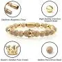Luxury CZ Imperial Crown Braided Copper Bracelets with 8mm Micro Pave Cubic Zirconia Beads Pulseira Bangle Charm