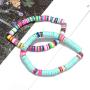 Heishi Surfer Necklace Choker Stackable Stretch Bracelet Set For Woman Girls Lightweight Colorful African Vinyl Disc Beads Necklace Braclet Summer Beach Vacation Jewelry