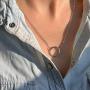 Embolden Jewelry Open Circle Necklace (BFF, Friendship, Bridesmaid) Gift Ready - Gold Plating Over Brass 18”