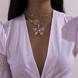 Ingemark Charm Pendant Tennis Chain Choker Necklace Bling Rhinestone Choker for Girls Women Fashion Jewelry Accessory