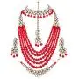 CROWN JEWEL Indian Bridal Pearl 5 pc Combo Jewelry Wedding Gold Necklace Earring Set CROWN JEWEL Indian Bridal Pearl 5 pc Combo Jewelry Wedding Gold Necklace Earring Set