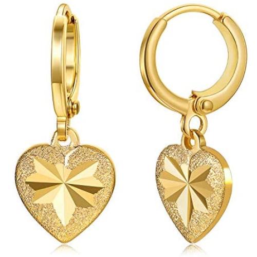 JINEAR Dangle Earrings for Women Teen Girls 18K Gold filled Heart Tiny Drop Earrings Small Huggie Hoop Earrings Fashion Jewelry Gifts