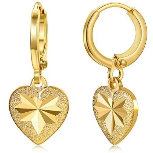 JINEAR Dangle Earrings for Women Teen Girls 18K Gold filled Heart Tiny Drop Earrings Small Huggie Hoop Earrings Fashion Jewelry Gifts JINEAR Dangle Earrings for Women Teen Girls 18K Gold filled Heart Tiny Drop Earrings Small Huggie Hoop Earrings Fashion Jewelry Gifts