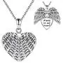Sterling Silver Angel Wing Cremation Keepsake Jewelry for Ashes 925 Heart Memorial Pendant Urn Ashes Necklace Gift for Loss of a Loved One Sterling Silver Angel Wing Cremation Keepsake Jewelry for Ashes 925 Heart Memorial Pendant Urn Ashes Necklace Gift for Loss of a Loved One