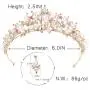 Yean Gold Wedding Crown Bridal Tiaras with Earrings Pink Purple Headband for Women and Girls (Pink) Yean Gold Wedding Crown Bridal Tiaras with Earrings Pink Purple Headband for Women and Girls (Pink)