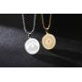 ALEXTINA Mens Stainless Steel Bible Verse Prayer Necklace Inspirational Coin Medal Pendant Christian Jewelry
