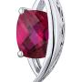 Peora Created Ruby Pendant Necklace in Sterling Silver, 2 Carats Radiant Shape, Vintage Floating Solitaire Design with 18 inch Chain