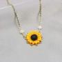 Dainty Sunflower Necklace Cute Necklace You are My Sunshine Vintage Pendant Jewelry Garden Daisy Sun Flower Handmade Birthday Gifts for Her Women Teen Girls Wife Sister Mom Daughter Friendship