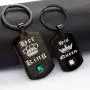 Uloveido Black Gold His Queen and Her King Stainless Steel Necklace Keychain Jewelry Set for Men Women Uloveido Black Gold His Queen and Her King Stainless Steel Necklace Keychain Jewelry Set for Men Women