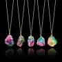 Challyhope Natural Rainbow Stone Healing Crystal Rock Quartz Pendant Necklace Birthstone Gold Plated Full Wire Wrap Gemstone Necklace Jewelry Challyhope Natural Rainbow Stone Healing Crystal Rock Quartz Pendant Necklace Birthstone Gold Plated Full Wire Wrap Gemstone Necklace Jewelry
