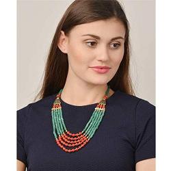 Zephyrr Fashion Necklace Tibetan Handmade Earring Beaded Multi Strand Jewellery Set for Women