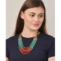 Zephyrr Fashion Necklace Tibetan Handmade Earring Beaded Multi Strand Jewellery Set for Women