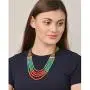 Zephyrr Fashion Necklace Tibetan Handmade Earring Beaded Multi Strand Jewellery Set for Women