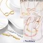 U7 Personalized Necklace Choker Charm Initials Naming Jewelry Platinum / 18K Gold Custom Any Name/Her Name/Double Names/Infinity 4 Family or BFF Names, Chain 16''-18''