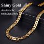 U7 Men Women 18K Gold Plated Necklace with Gift Box 18KGP Stamp Hip Hop Jewelry 4 Colors 6MM-9MM Wide Snake Curb Link Chain,Length 18 Inch-32 Inch,Custom Text Engravable