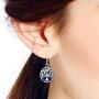 Tree of Life with Simulated Blue Lapis-Lazuli Accents .925 Sterling Silver Dangle Earrings