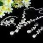 EVER FAITH Silver-Tone CZ Austrian Crystal Cream Simulated Pearl Elegant Flower Jewelry Set EVER FAITH Silver-Tone CZ Austrian Crystal Cream Simulated Pearl Elegant Flower Jewelry Set
