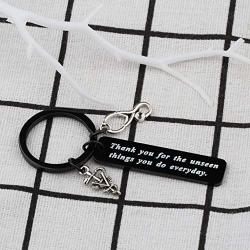 BAUNA Veterinary Key Chain Veterinarian Gift Thank You for The Unseen Things You Do Everyday Vet Tech Appreciation Gift Veterinary Medicine Jewelry