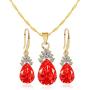 Jewelry Sets for Women Girls Gold Plated Chain Crystal Women Necklace Earring Set Bridal Sets