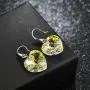 Swarovski Crystal Heart Dangle Hook Earrings for Women Drop Earrings 14K Gold Plated Hypoallergenic Jewelry