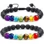 WAINIS 2-14 Pcs Men Women 8mm Lava Rock 7 Chakra Aromatherapy Essential Oil Diffuser Bracelet Elastic Natural Stone Yoga Beads Bracelet WAINIS 2-14 Pcs Men Women 8mm Lava Rock 7 Chakra Aromatherapy Essential Oil Diffuser Bracelet Elastic Natural Stone Yoga Beads Bracelet