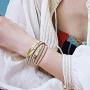 Wowanoo 3Pack Leather Cuff Bracelet Set Multilayer Wrap Bracelet Crystal Feather Tree Bracelet Magnetic Clasp Bracelet for Women