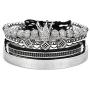 Imperial Crown King 18K Gold CZ Beads Bracelet Luxury Charm Fashion Bangle for Men Women