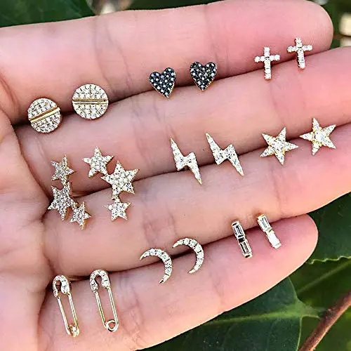 fxmimior Fashion Women Earrings Sequins Plated Vintage Gold Bohemian Stub Chain Drop Dangle Earrings Jewelry for Women