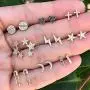 fxmimior Fashion Women Earrings Sequins Plated Vintage Gold Bohemian Stub Chain Drop Dangle Earrings Jewelry for Women