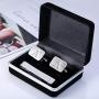 Udalyn Engraved Initial Cufflinks and Tie Clips Set for Men Wedding Business Jewelry with Gift Box Alphabet A-Z