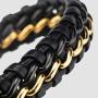 SERASAR | Premium Genuine Leather Bracelet for Men in Black | Magnetic Stainless Steel Clasp in Black, Silver and Gold | Exclusive Jewellery Box | Great Gift Idea