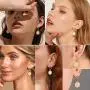 Women Girls Initial Earrings Sterling Silver Post 18K Gold Plated Open Huggie Hoop Earrings with Vintage Hexagon Embossed A-Z 26 Letters Drop Tiny Earrings, Name Style Jewelry,Christmas Gift for Lover