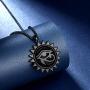 beautlace Ankh Egyptian Eye of Horus Necklace Silver/18K Gold/Black Gun Plated Sun Round Coin Eyes of Evil Symbol Pendant Jewelry for Men and Women KP0139