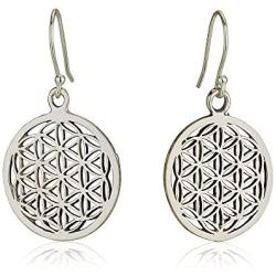 Flower of Life Dangle Earrings Sterling Silver 925 Sacred Geometry Seed of Life Yoga Jewelry