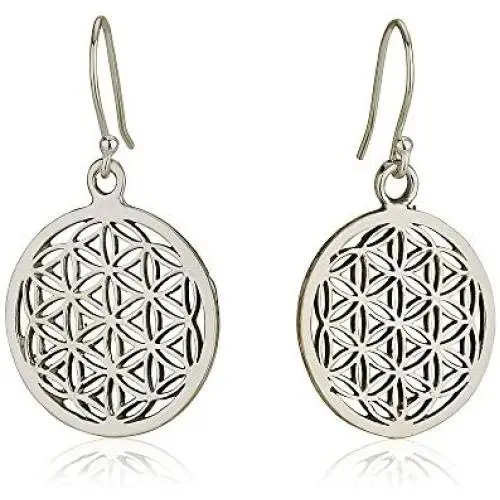 Flower of Life Dangle Earrings Sterling Silver 925 Sacred Geometry Seed of Life Yoga Jewelry Flower of Life Dangle Earrings Sterling Silver 925 Sacred Geometry Seed of Life Yoga Jewelry