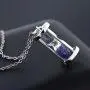 Gem Stone King 925 Sterling Silver Sapphire Dust Hourglass Pendant Necklace 0.75 Cttw Gemstone Birthstone with 18 Inch Silver Chain Gem Stone King 925 Sterling Silver Sapphire Dust Hourglass Pendant Necklace 0.75 Cttw Gemstone Birthstone with 18 Inch Silver Chain