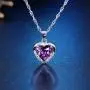 Lam Sence Sterling Silver 8mm Heart Shape Crystal with Cubic Zirconia Pendant Necklace