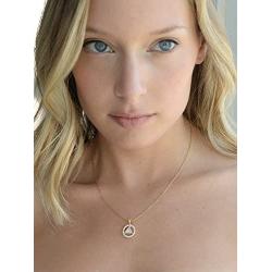 Mariell 14K Gold Plated AA Recovery Necklace CZ Unity Symbol Pendant - Great Jewelry Gift for Sober Women