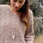 Wyo-Horse Jewelry Steer Skull Pendant with Beaded Chain Necklace and Earring Set